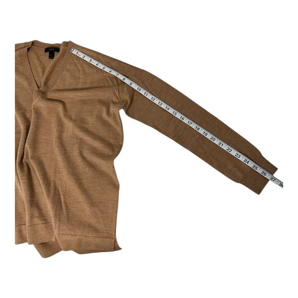 J.Crew Women’s 100% Merino Wool V-Neck Sweater Size Small – Camel Tan Soft Fall - Picture 7 of 9